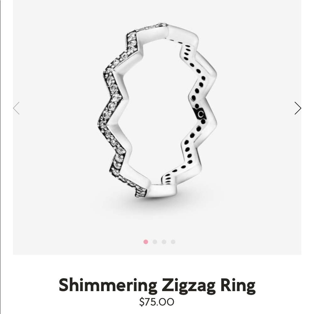 Pandora shimmering zigzag ring